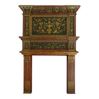 Antique Oversized Italian Mediterranean Fireplace Mantel For Sale