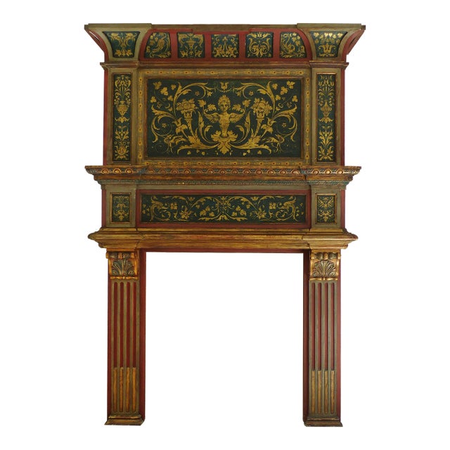 Antique Oversized Italian Mediterranean Fireplace Mantel For Sale