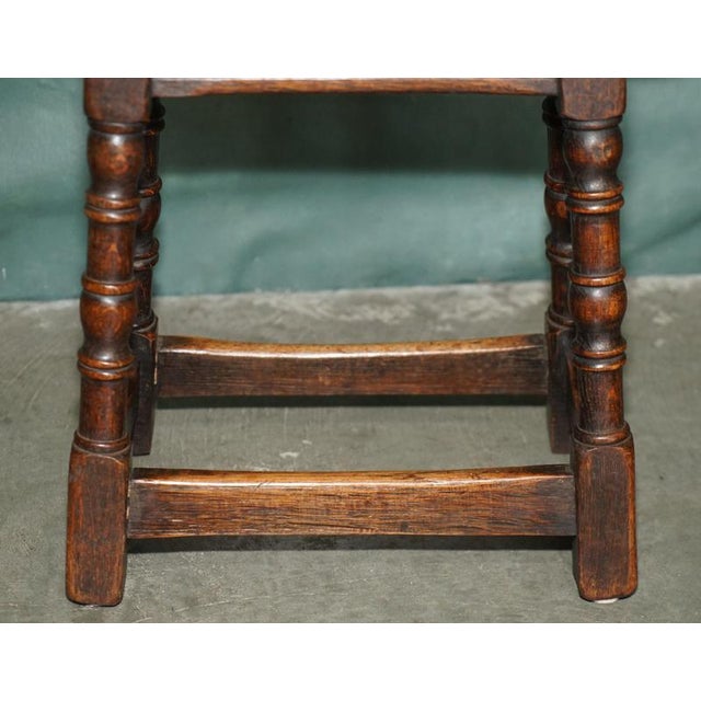 17th Century English Oak Joint Stool with Turned Legs For Sale - Image 16 of 18
