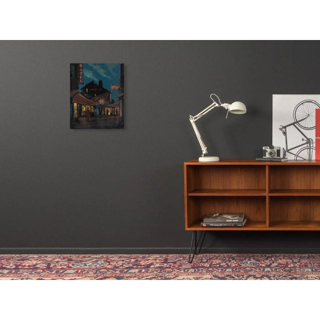 R. Marien, Pigalle in the Night, Oil on Wooden Plate, Framed For Sale - Image 3 of 10