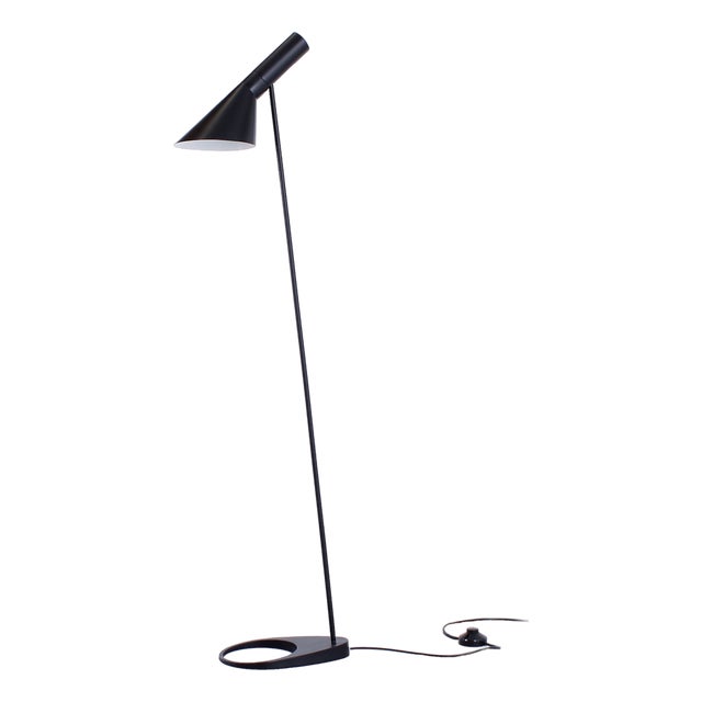 Black Visor Floor Lamp by Arne Jacobsen for Louis Poulsen, 1960s For Sale
