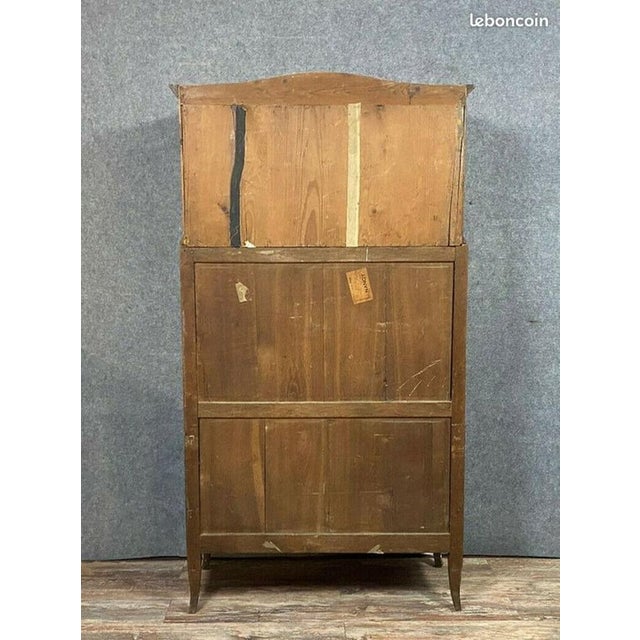 Louis XV Guillotine Secretaire Desk in Butterfly Wing Marquetry, 1750 For Sale - Image 5 of 7