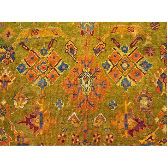 Turkish Green Antique Turkish Oushak - 8'6" x 13'2" For Sale - Image 3 of 4