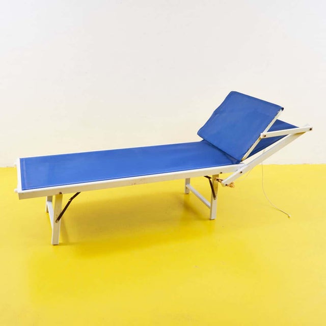 Vintage Blue Beach Lounger For Sale - Image 5 of 5