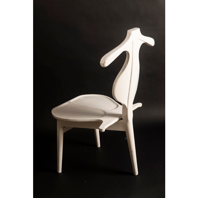 Valet Chair in White Lacquered Wood by Hans J. Wegner, 1950s For Sale - Image 9 of 14