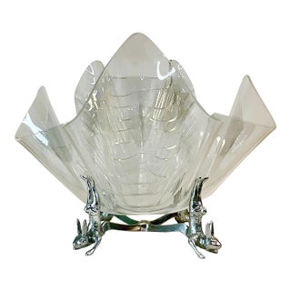 1986 Vintage Hollywood Regency Arthur Court Bunny Base & Lucite Salad Bowls - 10 Piece Set, Easter For Sale