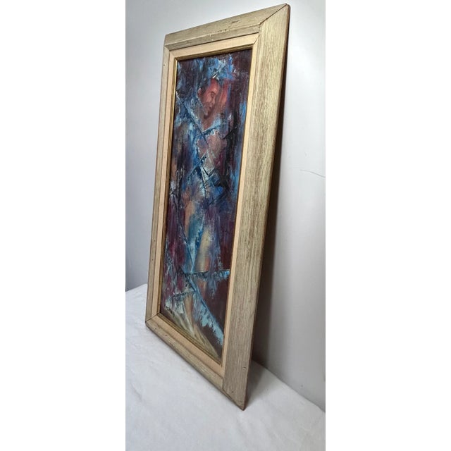 Mid-Century Modern Original Mid-Century Abstract Portrait 'Camelot Prince' Oil on Wood, Signed by Artist For Sale - Image 3 of 9