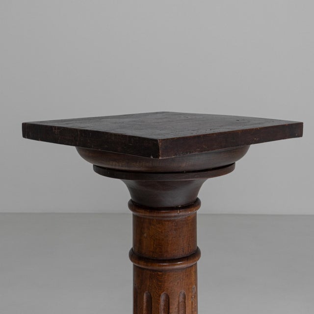 19th Century French Oak Pedestal In Original Patina For Sale - Image 12 of 18