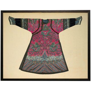 Dark Pink Robe in Black & Copper Shadowbox 29x23 For Sale