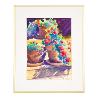 Flowers in Terracotta Pots - Tomoko Parry, C. 1990s For Sale
