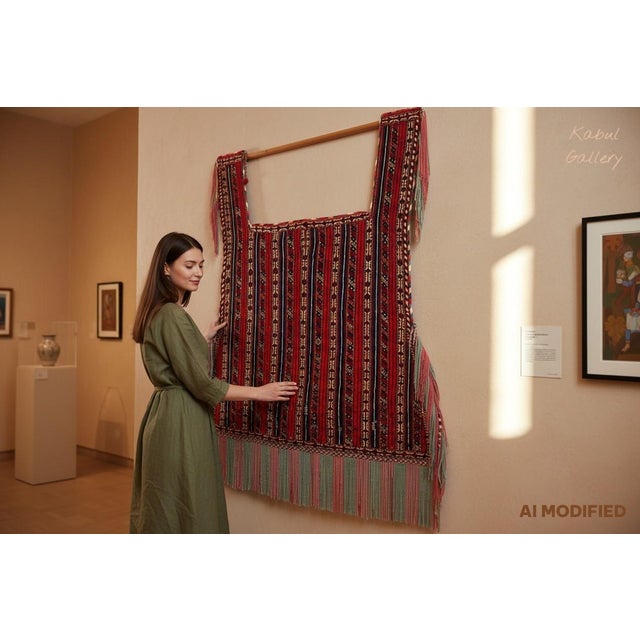 Vintage Turkmen Handwoven Horse Cover Blanket, 1920s For Sale - Image 9 of 18