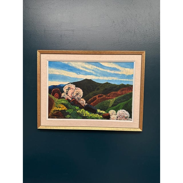 John B. Hinna, Mountain Landscape, 1970, Oil on Panel, Framed For Sale - Image 17 of 18