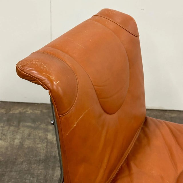 1970s 1970s Leather Side Chairs by Guido Faleschini for Pace Collection - Set of 2 For Sale - Image 5 of 7