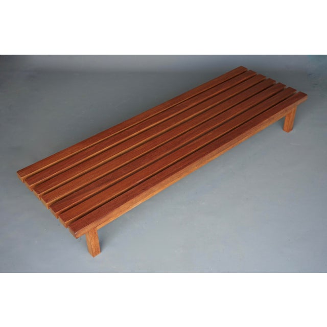 Mid-Century Modern Mid-Century Slatted Teak Low Bench, 1960s For Sale - Image 3 of 18