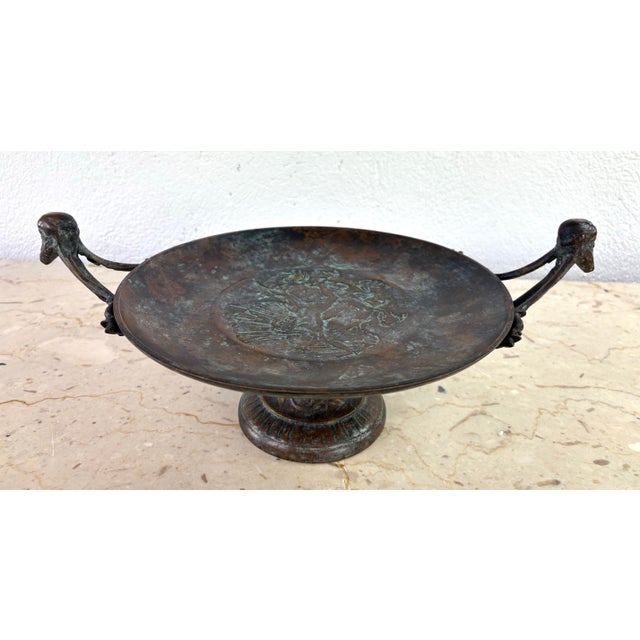 Metal Vintage Maitland Smith Classical Greco-Roman Style Compote For Sale - Image 7 of 12