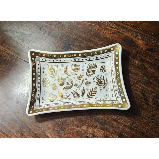 Glass Mid 20th Century Georges Briard Signed Serveware: Original Label Attached For Sale - Image 7 of 12