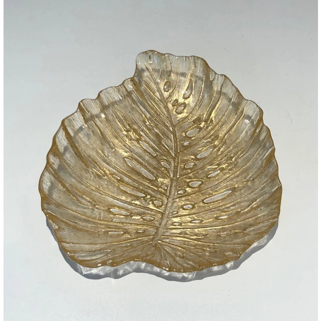 Glass Murano Cristal Oak Leaf Vide-Poche, Italian Work, Circa 1970 For Sale - Image 7 of 13
