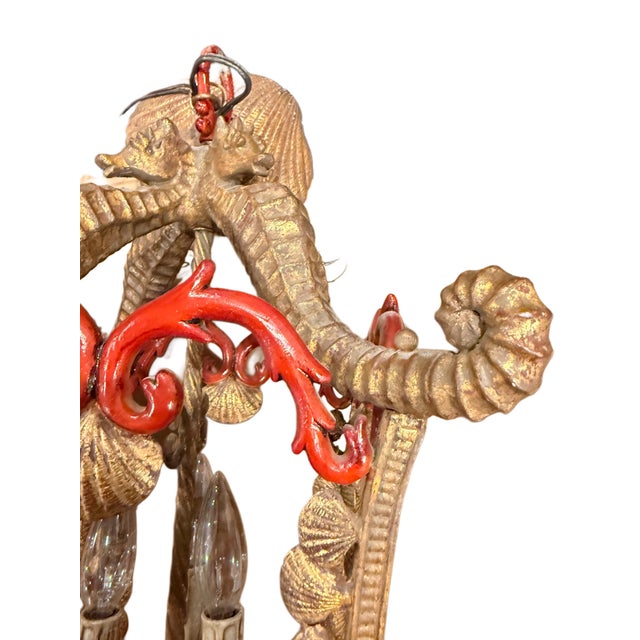 1990s Hollywood Regency Fanciful Seaside Chandelier For Sale - Image 4 of 11