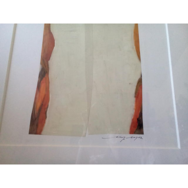 2010s Mary Mackey From Mythos Series Minimalist Abstract Paints Pencil Paper Collage - Signed For Sale - Image 5 of 10