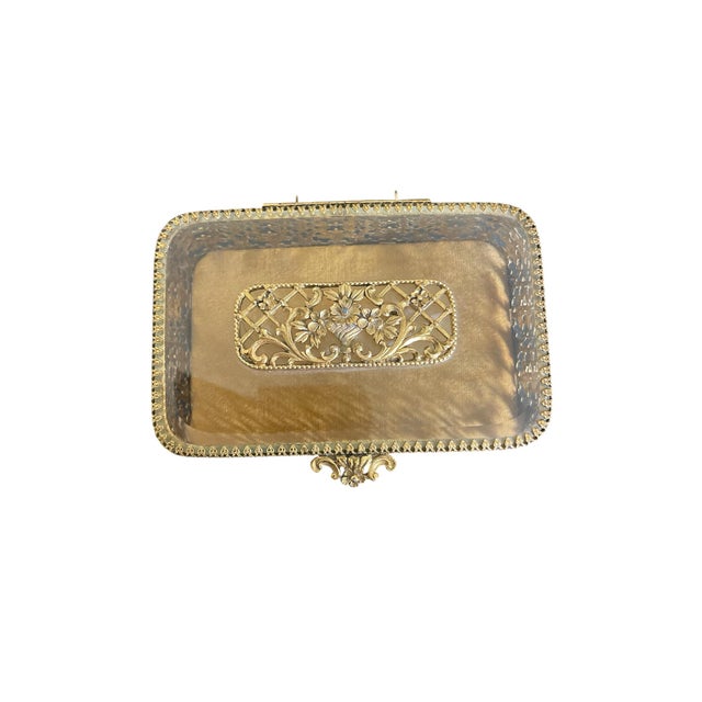Mid century Hollywood Regency Matson ormolu 24kt plated jewelry casket, characterized by decadent, opulent design...