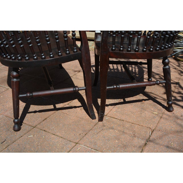 1950s Stickley & Brandt Mahogany Wood 3 Piece Curved Parlor Set Bench Chair & Rocker For Sale - Image 17 of 18
