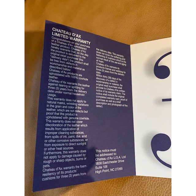 Chateau d'Ax Italian Leather Armchair For Sale - Image 9 of 13