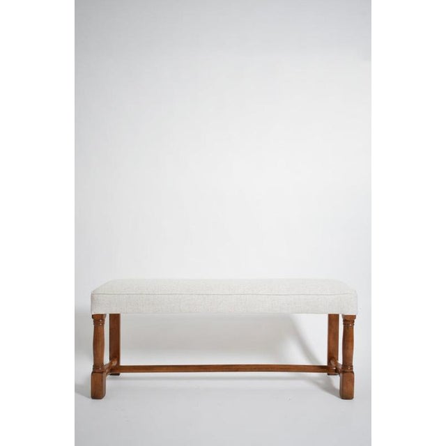 Beechwood piano stool, 1910s. Height: 52 cm - 20.47 in Length: 126 cm - 49.61 in Width: 37 cm - 14.57 in