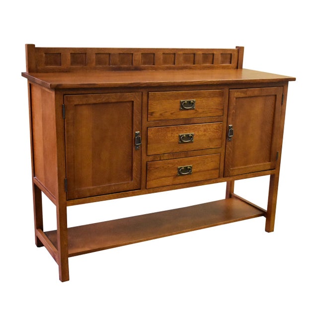 Mission Crafters and Weavers Mission Turner Sideboard With 3 Drawers and 2 Doors - Michael's Cherry For Sale - Image 3 of 7
