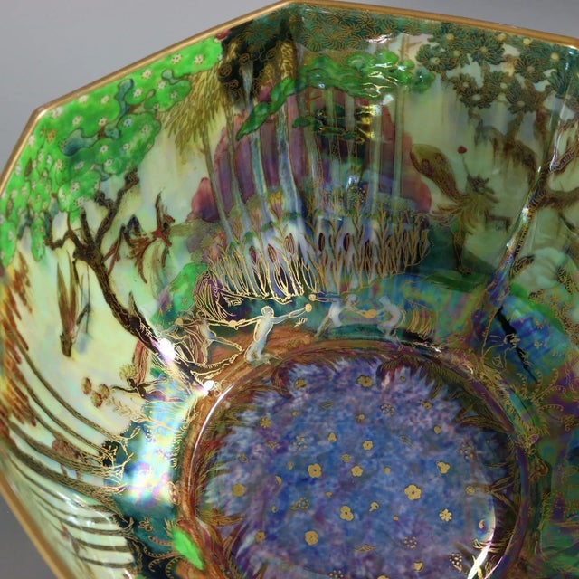 1920s Large Wedgwood Fairyland Lustre Octagonal Dana Bowl For Sale - Image 5 of 12