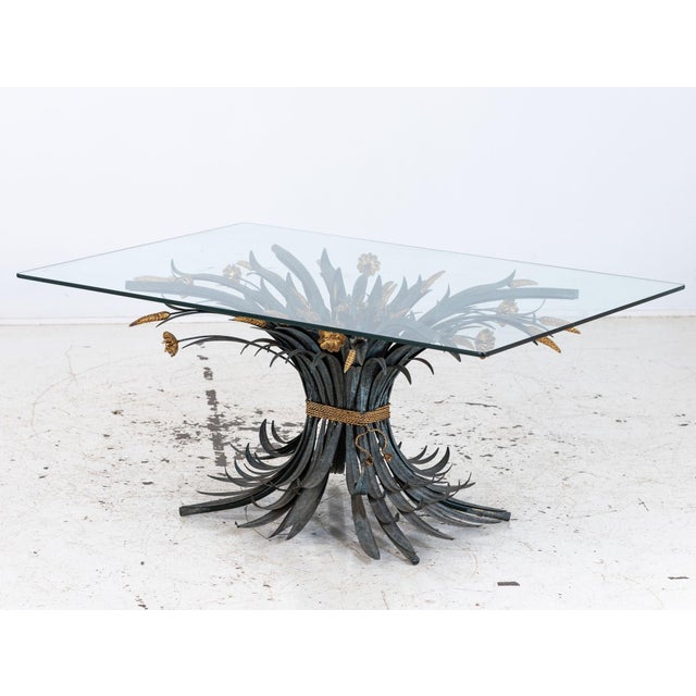 Hollywood Regency Gilt Metal Sheaf of Wheat Coffee Table, France Mid 20th C. For Sale - Image 9 of 12