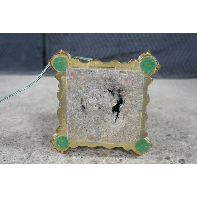 Gold Vintage Gilt Bronze Neoclassical Corinthian Column Table Lamp Verdigris Patina For Sale - Image 8 of 16