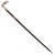 Brown Vintage Carved Hardwood Sterling Silver Overlaid Cane Walking Stick For Sale - Image 8 of 11
