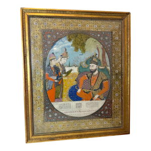 Large Antique 18th Century Mughal Sikandar India Watercolor Painting Manuscript