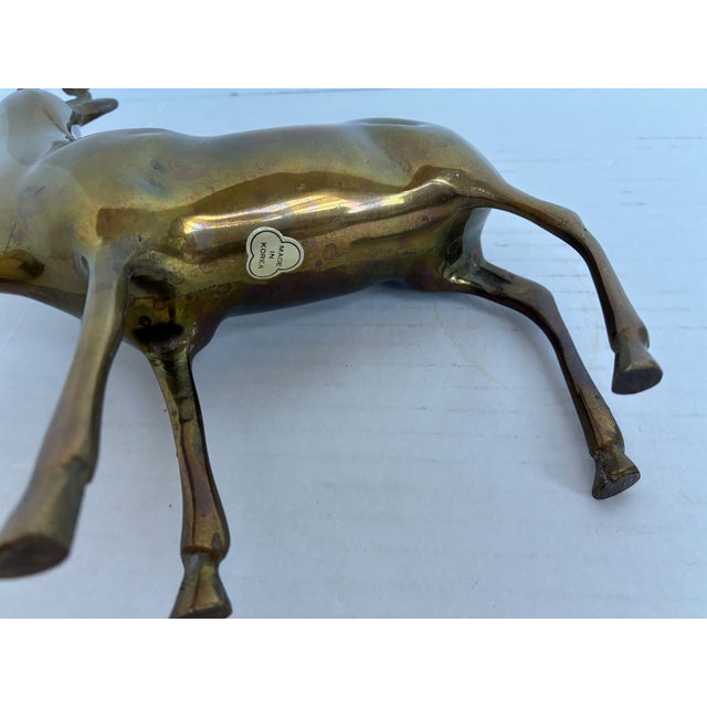 Vintage Mid-Century Modern Brass Antelope / Gazelle Figurine For Sale - Image 14 of 14