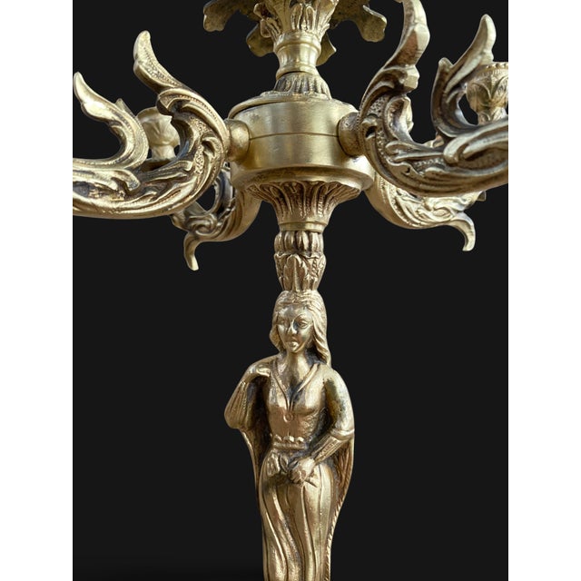 French Gilt Bronze and Marble Candleholders, 1800s, Set of 2 For Sale - Image 18 of 18