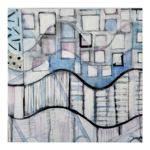 "Chester Trains Iv” Abstract Expressionism Acrylic Painting by Paula DeStefanis