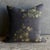 Black Wabi Sabi French Linen Roses Accent Pillow in Ocré For Sale - Image 8 of 10