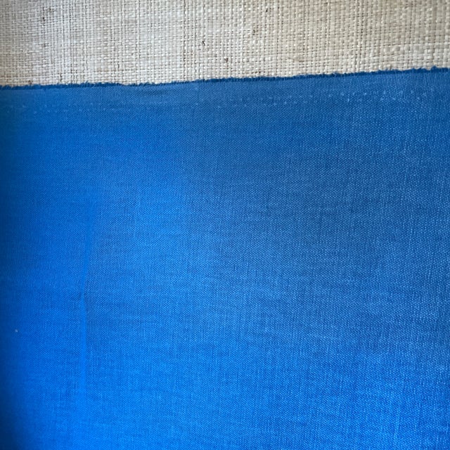 4 Yards of Blue Cotton Fabric For Sale - Image 4 of 4