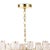 Panes of striking water glass adorn the large Glacier chandelier to create a dynamic piece full of movement. The glass...