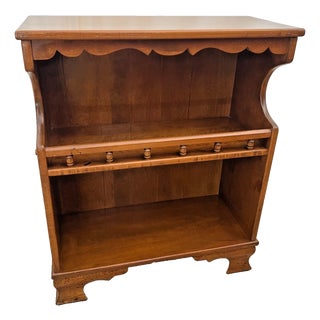 Vintage Bookcase Display Traditional Farmhouse Style Solid Maple Two Shelves For Sale