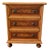 Vintage Burl Wood Veneer Inlaid Three-Drawer Chest With Bun Feet For Sale