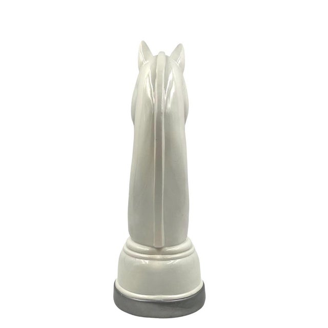 White Resin Chess Horse Sculpture, Italy, 1970s For Sale - Image 11 of 17