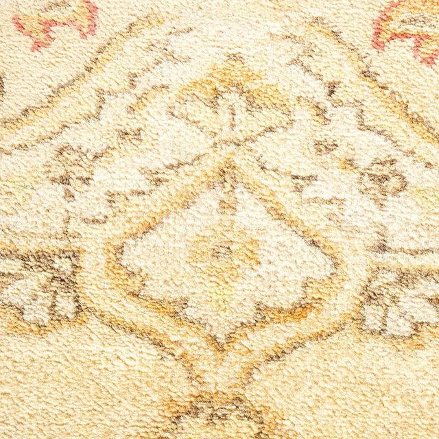Traditional Mogul Collection Hand-Knotted Area Rug - Ivory 8' 1" x 10' 2" For Sale - Image 3 of 4