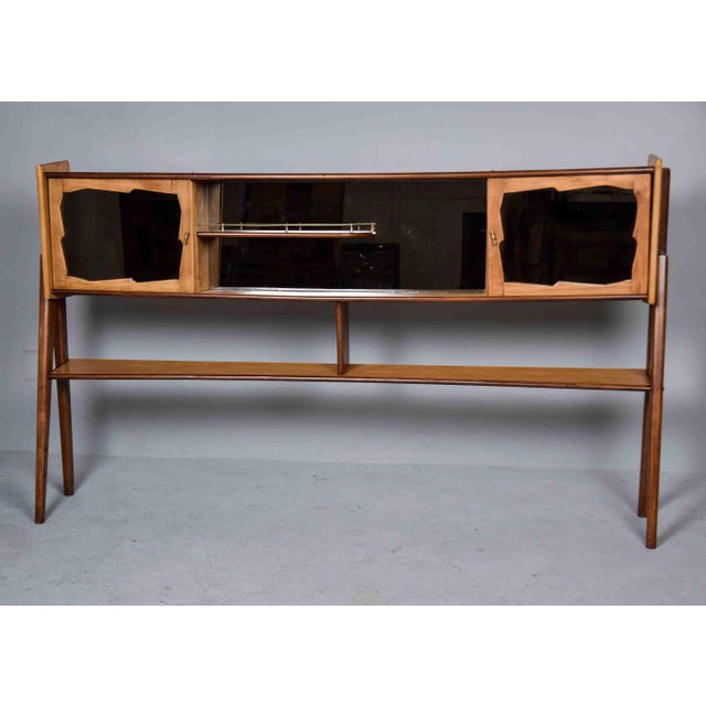 Mid 20th Century Mid-Century Italian Bar Cabinet With Mirrored Sliding Doors For Sale - Image 5 of 12