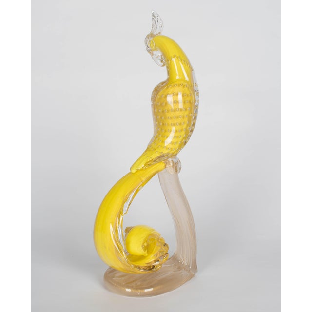 Vintage Murano Glass Parrot Sculpture by Alfredo Barbini, 1950s For Sale In Orlando - Image 6 of 18