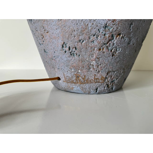 Blue 1980's Vintage Lee Reynolds Table Lamp With Shade/ Sold For Sale - Image 8 of 11