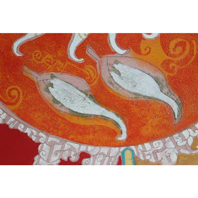 Burnt Umber Sax Berlin "From The Inner Heart To The Dove Of Peace." Contemporary Figurative Painting 2020 For Sale - Image 8 of 10