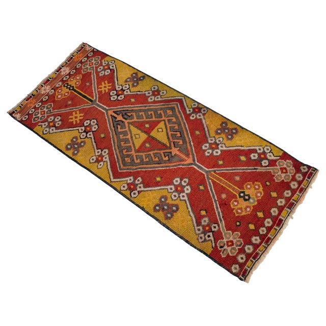 Soumak Weave Petite Rug. Small Turkish Kilim Area Rug Door Mat - 1'5" X 3'4" For Sale - Image 6 of 14