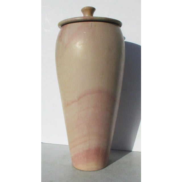 Modern Vintage Kenyan Large Stone Turned Lidded Jar For Sale - Image 3 of 9