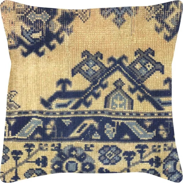 Art Deco 1960s Turkish Oushak Pillow For Sale - Image 3 of 3